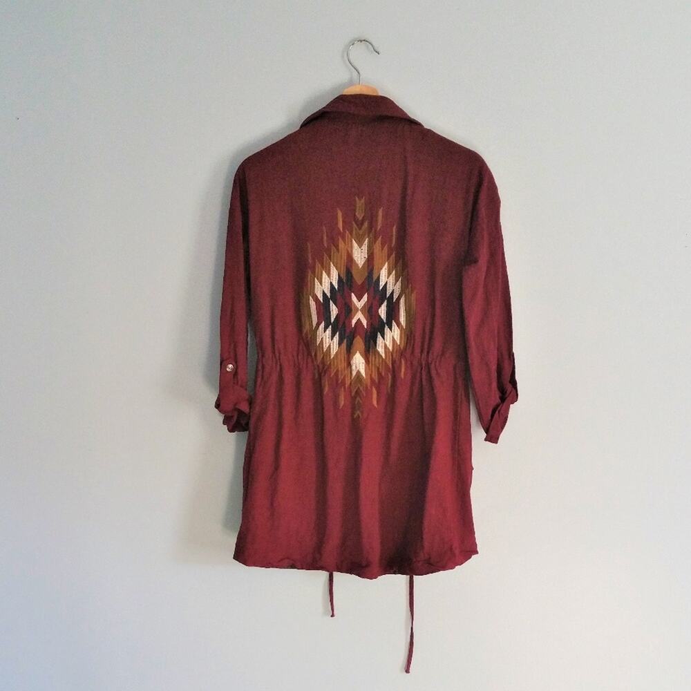 Blu Pepper Aztec Pattern Utility Jacket Size Small - Picture 2 of 8